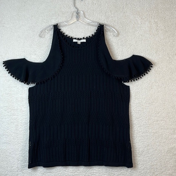 Jonathan Simkhai Womens Black Knit Cold Shoulder Top SIZE 20 PLUS SIZE - Picture 1 of 7